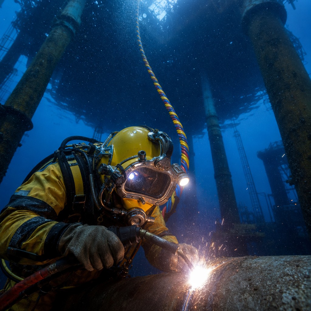 Custom 3-Function Diving Umbilicals for Commercial Divers (Integrated Gas/Oxygen Supply, Communication