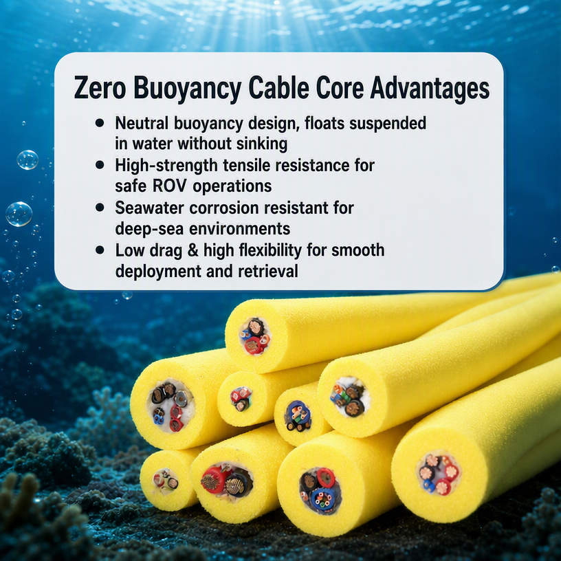 ROV Neutral buoyancy tether cable