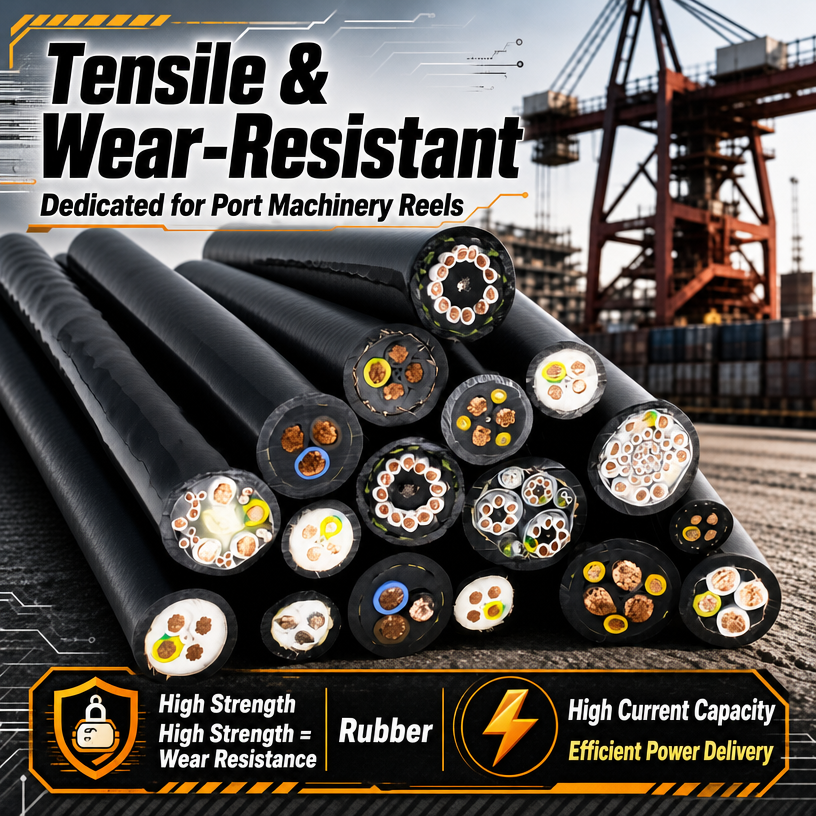3x240 2x120mm² Heavy‑Duty Drum Reeling Cable