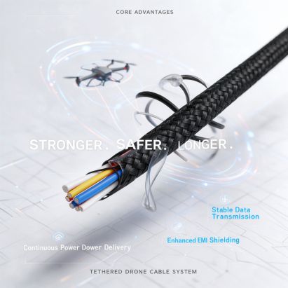 Derul Cable Tethered Drone Cable, Industrial UAV Tether Line