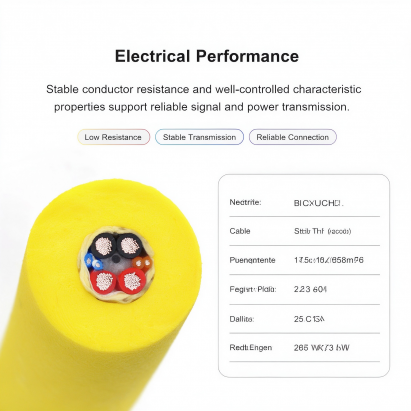 Zero Buoyancy ROV Tether Cable, Seawater Resistant Underwater Robot Umbilical Power Signal Hybrid Cable